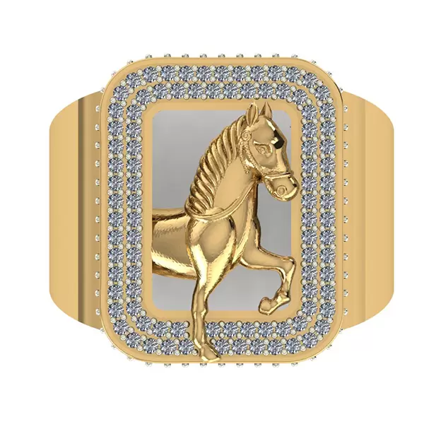 3D Horse Head Gents Ring Bold Power Timeless Style 3DM Cad file