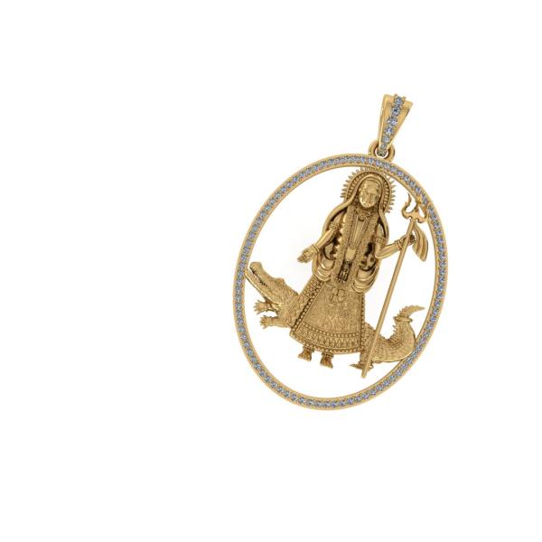 Khodiyar Maa Pendant 3D CAD File Gold Jewellery Design