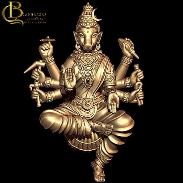 Varahi Laxmi 3D Gold Model 3d Print Design Cad File