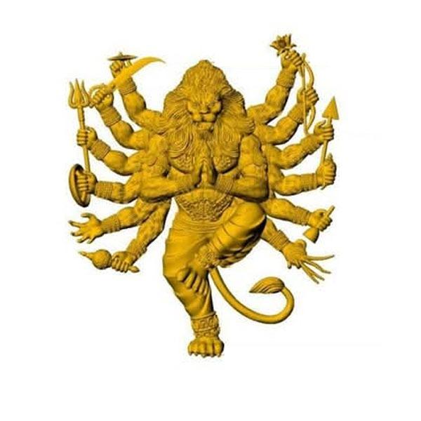 Narasimha Deva 3D Gold Model 3d Print Design Cad File