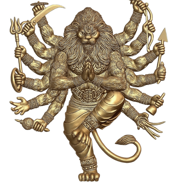 Narasimha Deva 3D Gold Model 3d Print Design Cad File