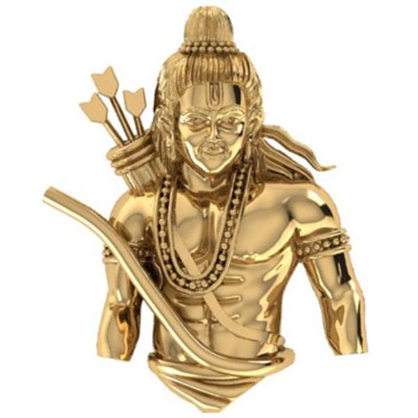 Ram Ji Gold Pendant For Men 3D Cad file