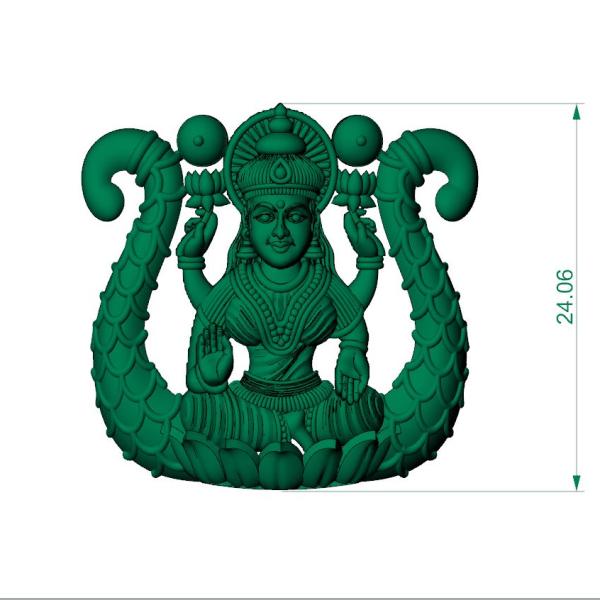 Lakshmi Pendant And Earring 3D Cad File