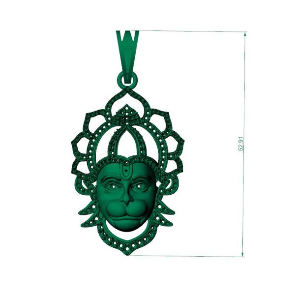 Good Hanuman Ji 3D Pendant Cad File