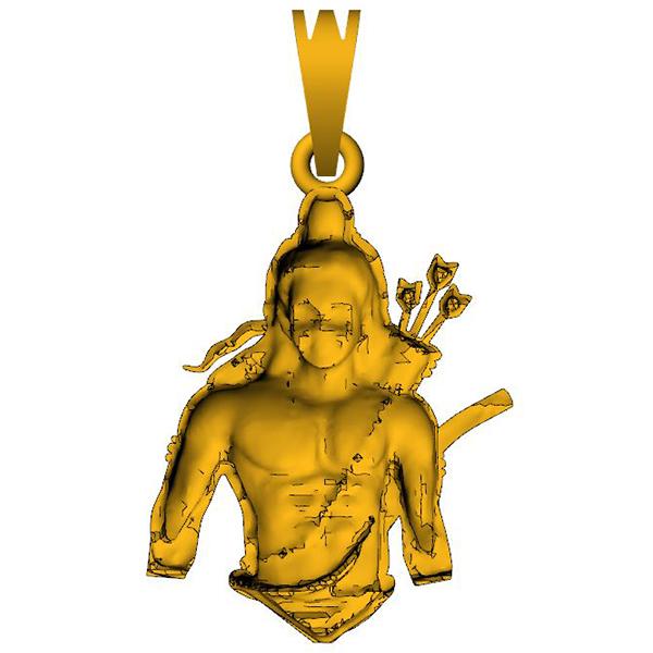 Ram Ji Gold Pendant For Men 3D Cad file