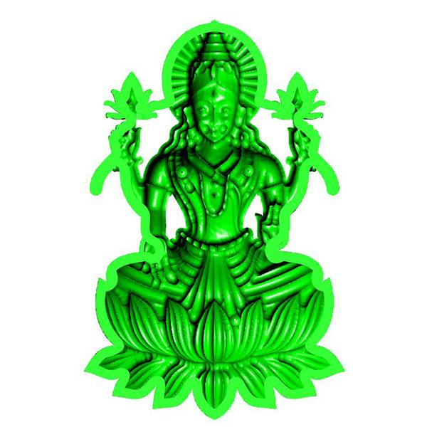 Lakshmi Gold Pendant 3D Cad File