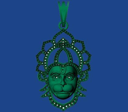 Good Hanuman Ji 3D Pendant