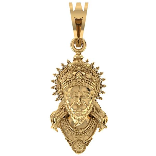 Hanuman Ji Mahraj Gold Pendant 3DM Cad File